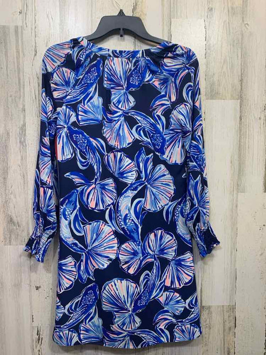 PRE-OWNED LILLY PULITZER Dresses and Skirts Size XXS BLU/WHT/PINK Floral Dress/V