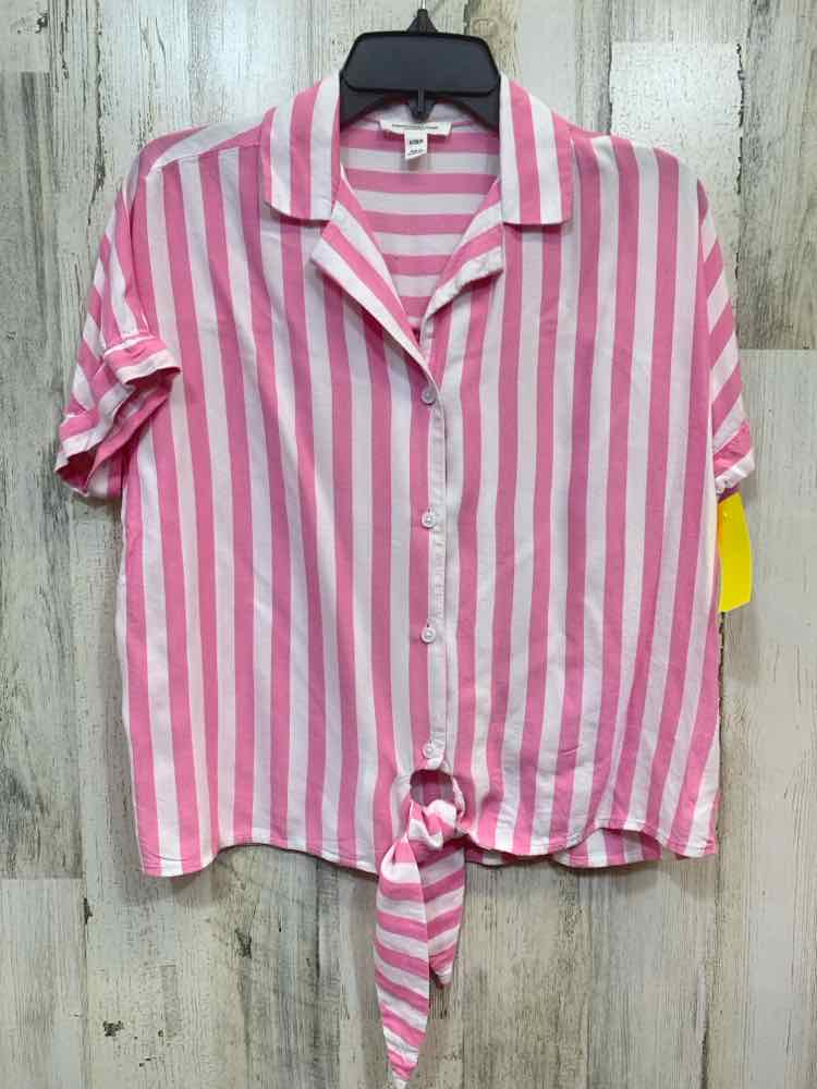 PRE-OWNED BEACHLUNCHLOUNGE Tops Size S PINK/WHITE VERTICAL STRIPES Shirt/PINK/WH