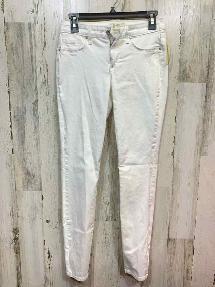 PRE-OWNED Size 28 JESSICA SIMPSON BOTTOMS White Solid STRAIGHT Pants/WHITE STRAI