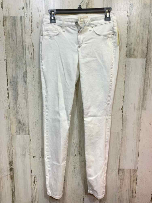 PRE-OWNED Size 28 JESSICA SIMPSON BOTTOMS White Solid STRAIGHT Pants/WHITE STRAI