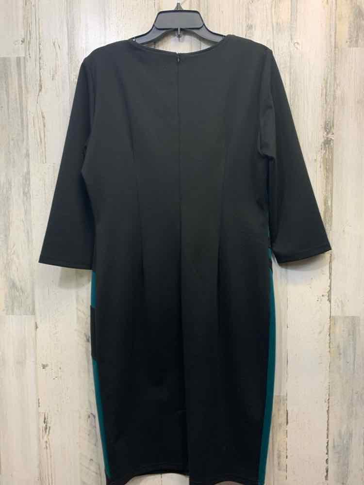 VFEMAGE Dresses and Skirts Size 16 BLK/TEAL Stripe LONG SLEEVES Dress