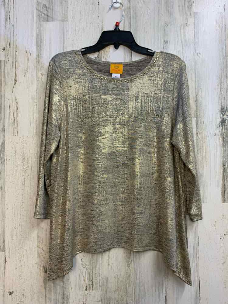 RUBY RD Tops Size PL Gold 3/4 LENGTH TOP