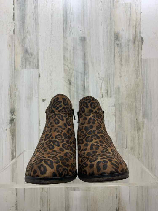 NWT SUN & STONE SHOES Shoe Size 7.5 BROWN/BLACK CHEETAH ANKLE BOOT Boots/CHEETAH