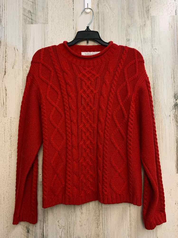 KAREN SCOTT Tops Size PL Red KNIT LS TOP