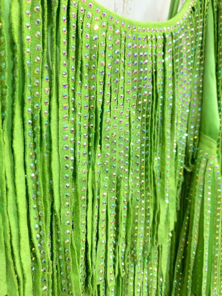 PRE-OWNED LANE 201 Dresses and Skirts Size L Lime Green RHINESTONE Dress/LIME GR
