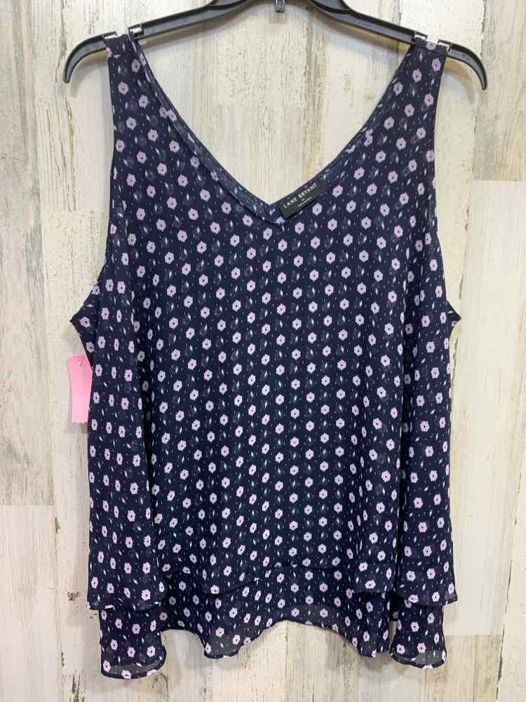 PRE-OWNED LANE BRYANT Tops Size 22 NAVY/LAV ABSTRACT TANK TOP Tank Top/ABSTRACT