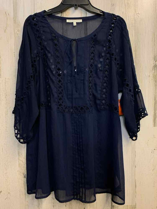 PRE-OWNED DANIEL RAINN Tops Size L Navy LONGSLEEVE TOP