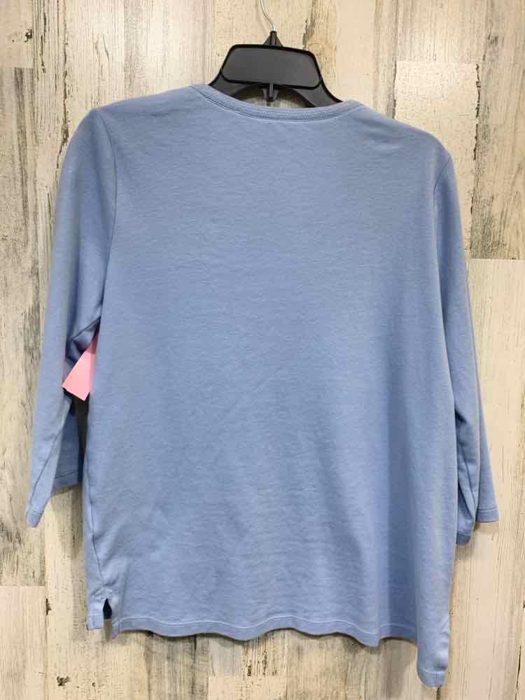 PRE-OWNED ORVIS Tops Size M BABY BLUE Solid 3/4 LENGTH Shirt/BABY BLUE 3/4 SLEEV