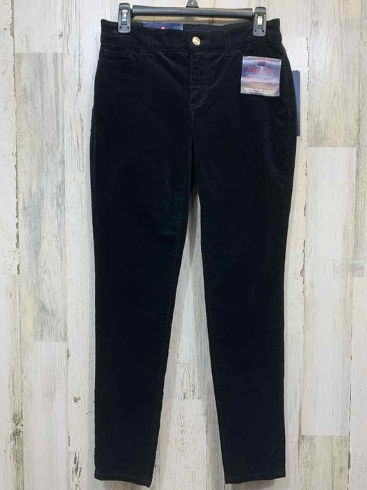 NWT Size 4 CHAPS BOTTOMS Black Velour SLIM LEG Pants