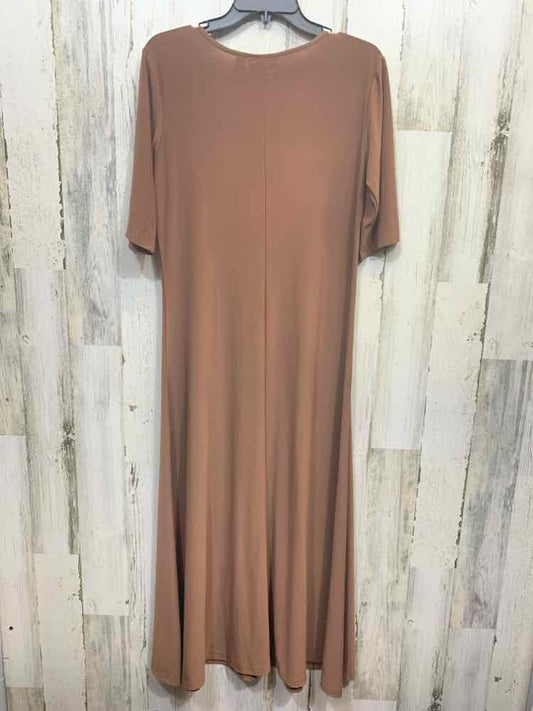 PRE-OWNED ATTITUDES BY ROSIE Dresses and Skirts Size PM Beige Solid Dress/V NECK
