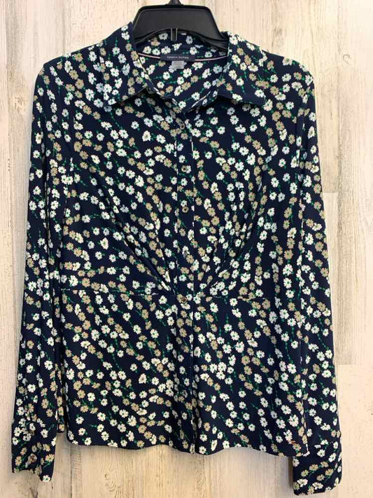 NWT TOMMY HILFIGER Tops Size S Navy Floral LONG SLEEVES TOP