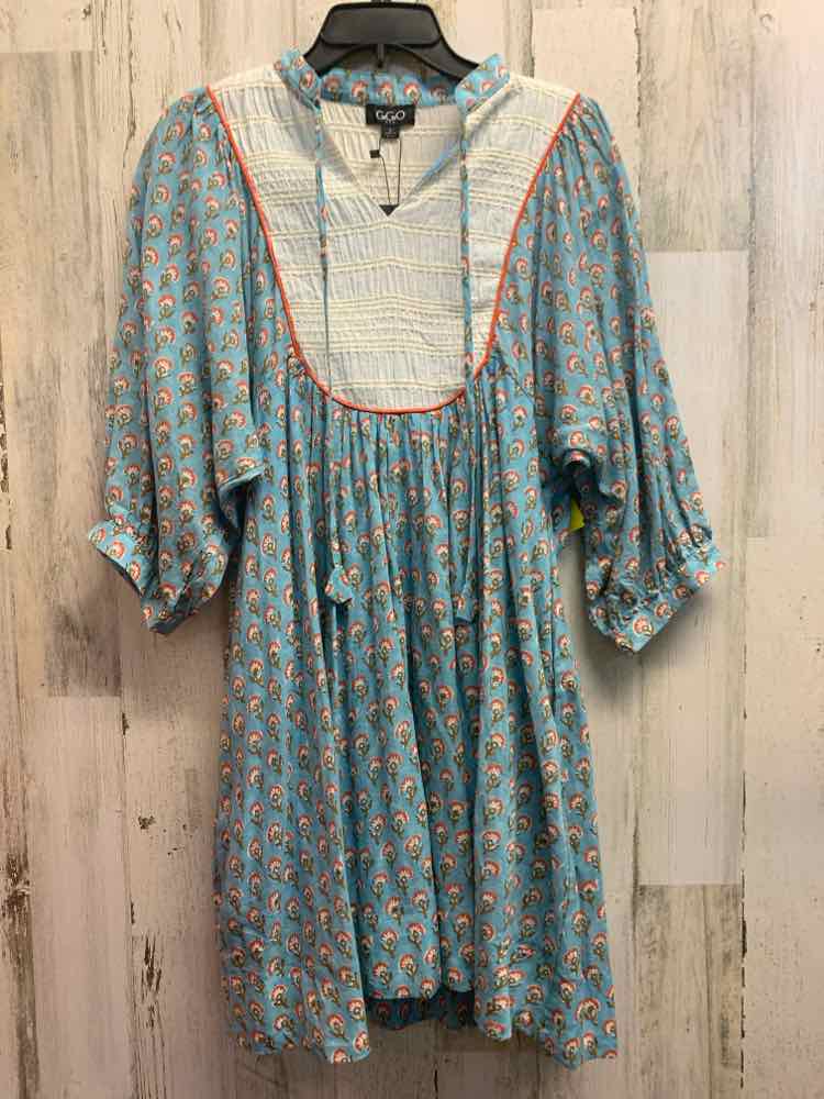 NWT GIGIO Dresses and Skirts Size S BLUE/WHITE/OLIVE/CORAL DANDELION Dress