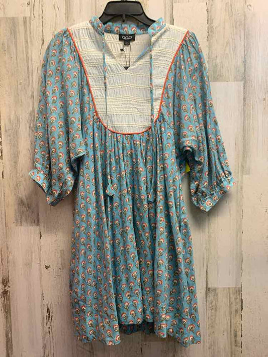 NWT GIGIO Dresses and Skirts Size S BLUE/WHITE/OLIVE/CORAL DANDELION Dress