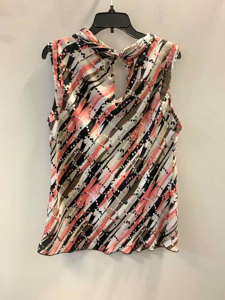 NEW DIRECTION PLUS SIZES Size 1X PCH/BRN/BLK/IVRY SLEEVELESS TOP