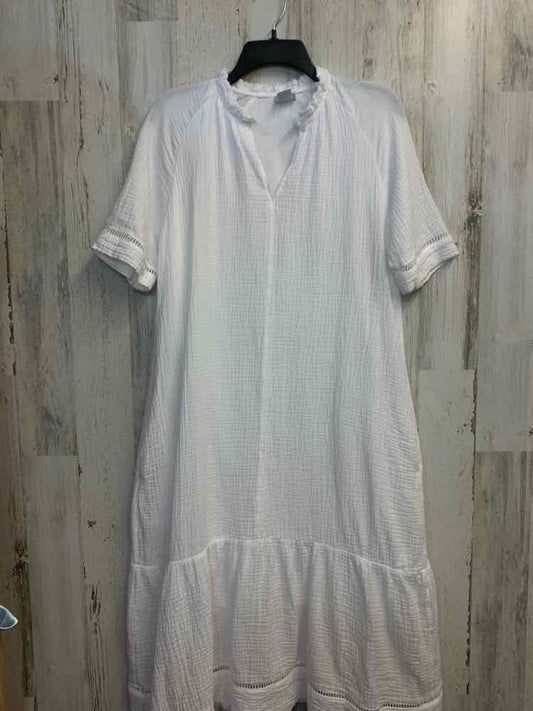CHICOS Dresses and Skirts Size 0 White SHORT SLEEVES Dress