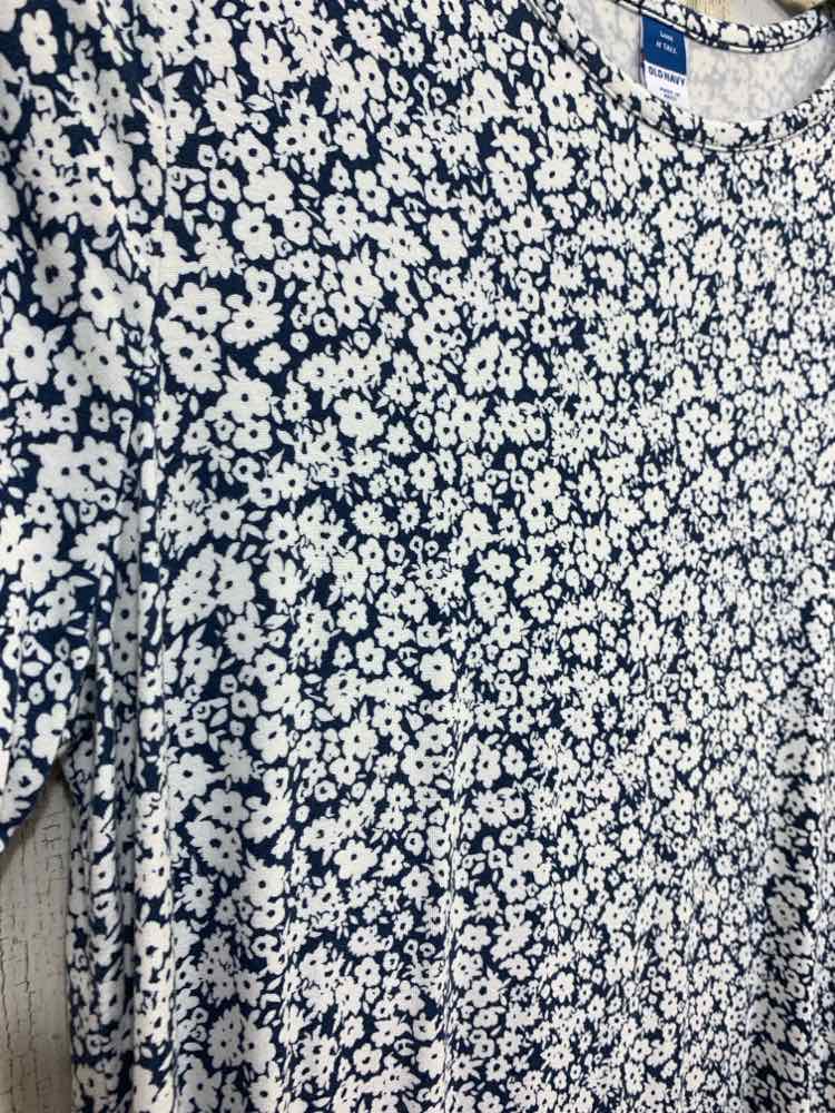 PRE-OWNED OLD NAVY/DITSY FLORAL PRINT JERSEY KNIT CREW NECK SHORT-SLEEVE TEE