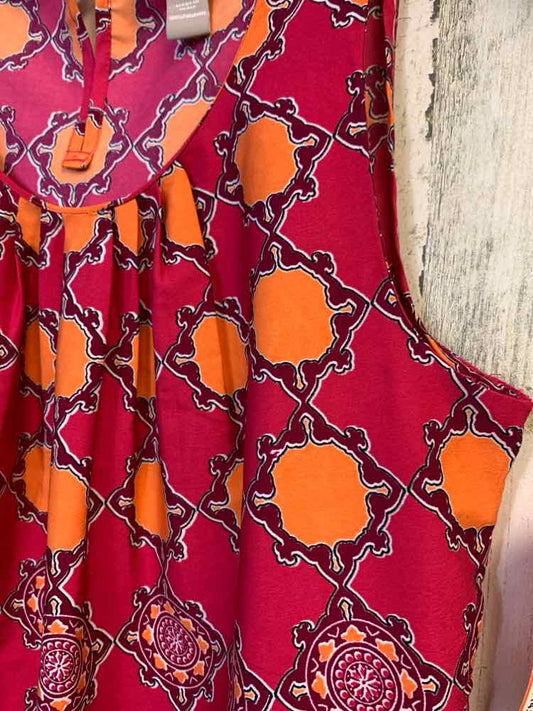 PRE-OWNED BANANA REPUBLIC Tops Size S MGNT/ORNG MANDALA SLEEVELESS TOP