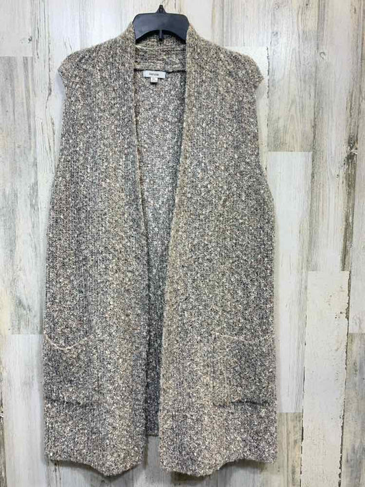 KENSIE Tops Size XL GRY/TAN SLEEVELESS Cardigan