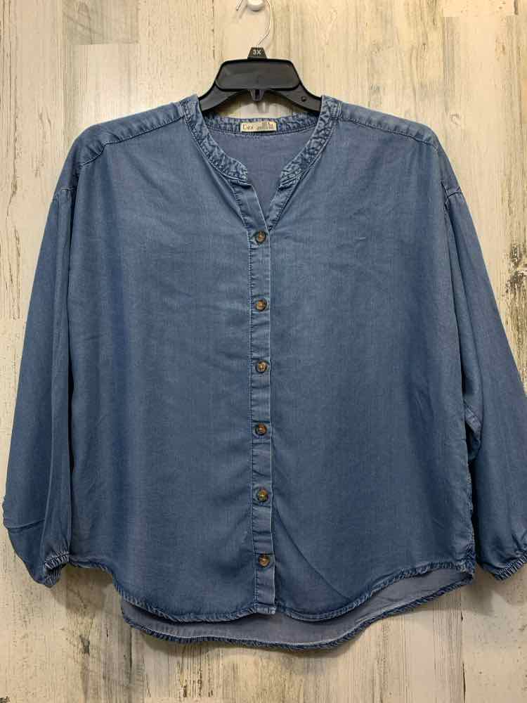 PRE-OWNED DEX PLUS SIZES Size X Denim DENIM LONG SLEEVES TOP/LONG SLEEVE DENIM T