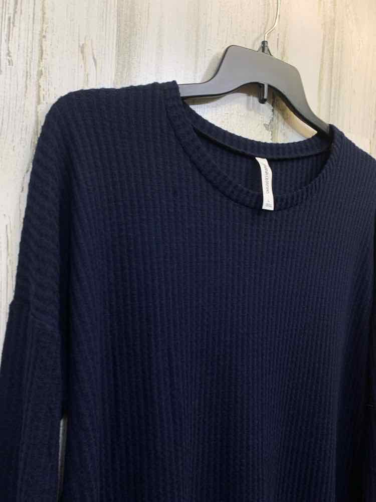 PRE-OWNED ZENANA OUTFITTERS Tops Size L Navy RIBBED SWEATER Sweater/NAVY RIBBED