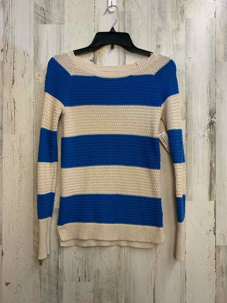 BETWEEN ME & YOU Tops Size XS BLU/CREAM Stripe SWEATER Sweater