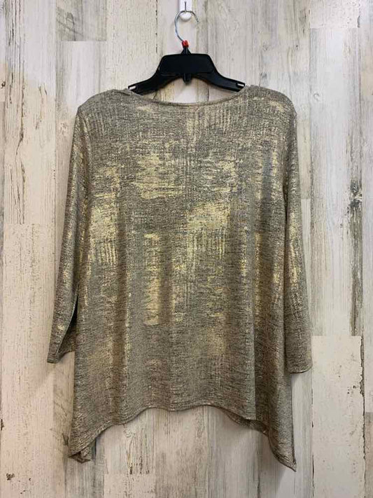 RUBY RD Tops Size PL Gold 3/4 LENGTH TOP