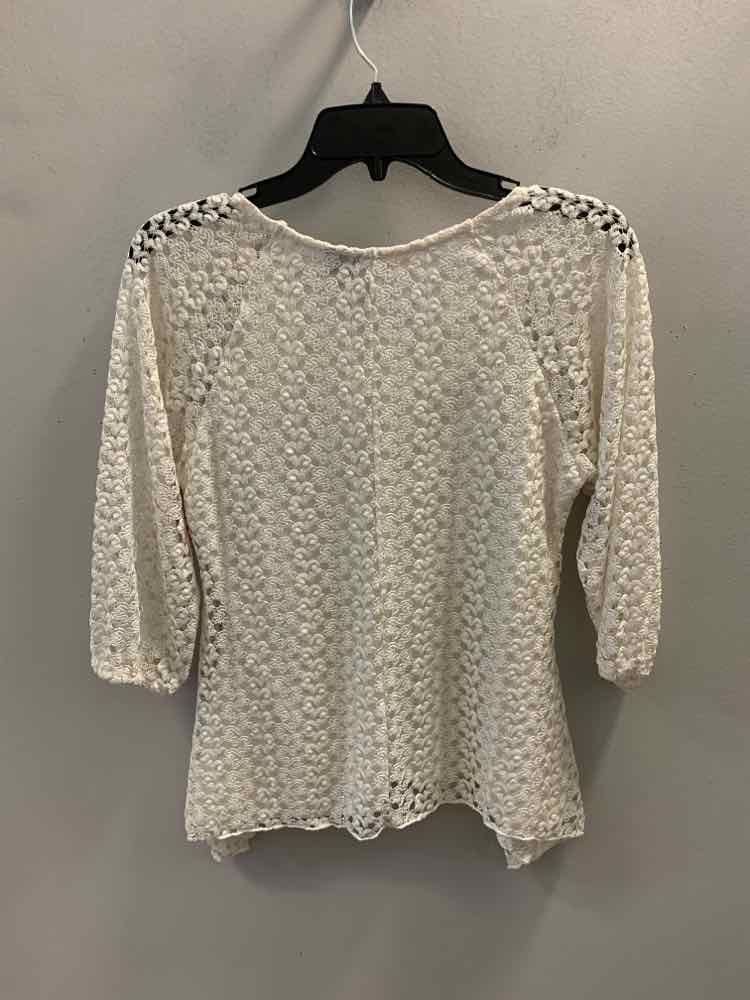 NEW DIRECTION Tops Size PM Cream Lace Petite TOP