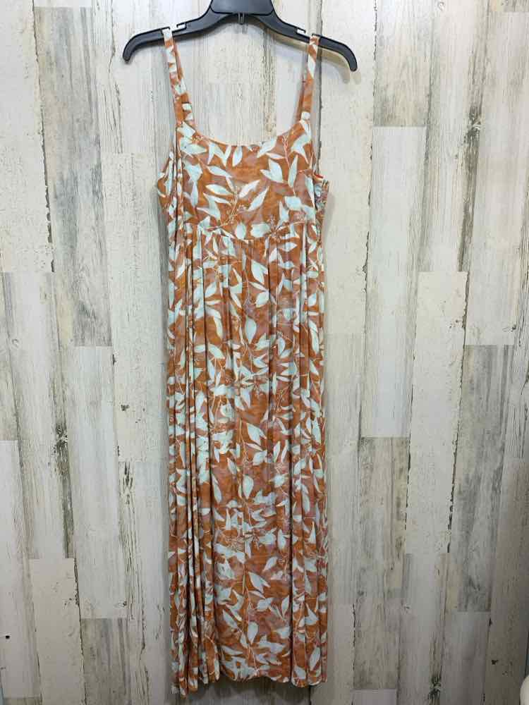 PRE-OWNED MILLIBON Dresses and Skirts Size L BURNT ORANGE/WHT LEAVES Dress