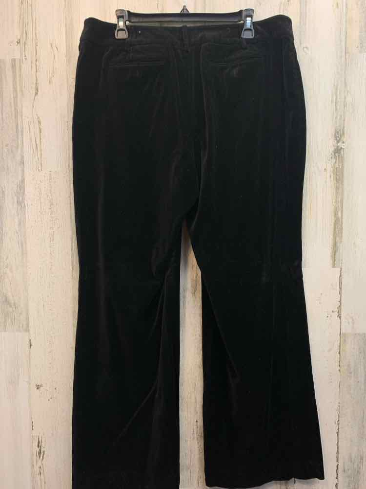Size 14 LOFT BOTTOMS Black Velour STRAIGHT Pants