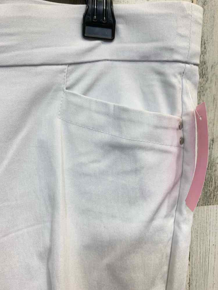 PRE-OWNED Size L 89TH&MADISON BOTTOMS White CAPRI