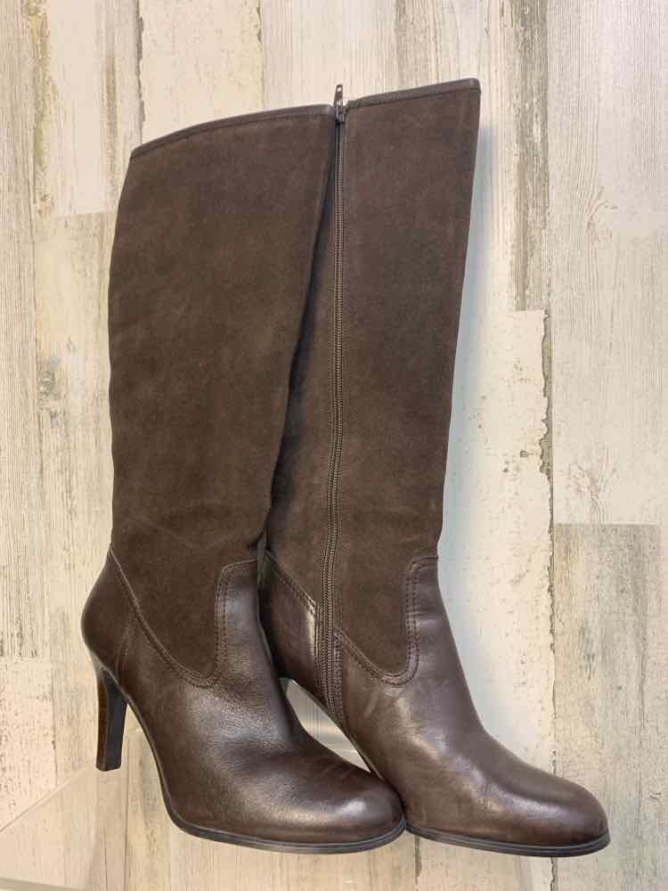 PRE-OWNED Ralph Lauren SHOES 8 Brown HEEL Shoes/KNEE HIGH BOOTS