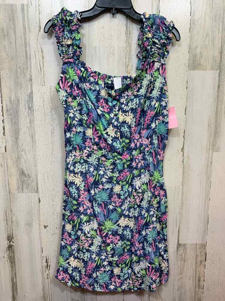 NWT GAP Dresses and Skirts Size L NAVY/AQUA/GRN/PINK/WHT Floral A-LINE Dress/A-L