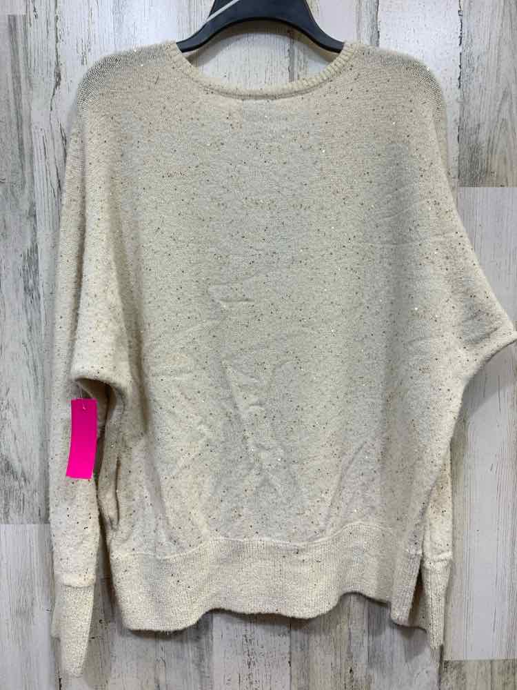 NWT INC Size XL Tops Beige V-NECK LONG SLEEVES SMALL SEQUIN SWEATER