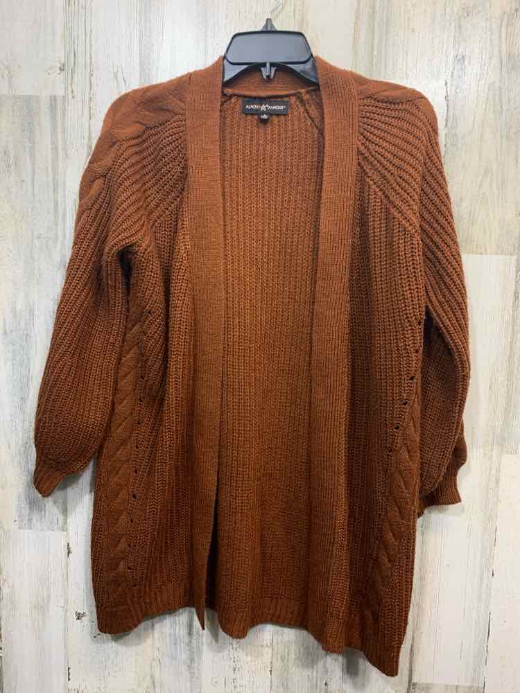 PRE-OWNED ALMOST FAMOUS Tops Size S Brown KNITTING CARDIGAN Cardigan/BROWN OPEN