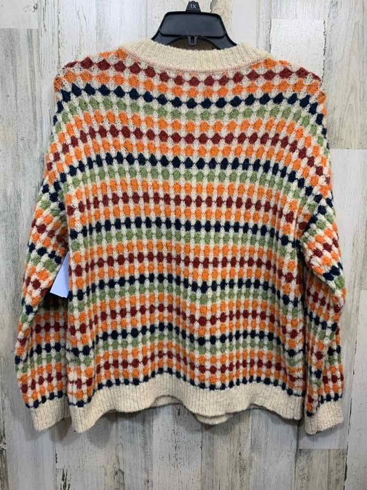 PRE-OWNED Tops Size XL BEIGE/ORGE/BRICK/NAVY/LIME DIAMOND SWEATER Sweater/BUTTON