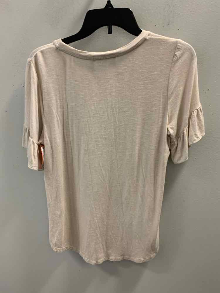 KNOX ROSE Tops Size S Beige SHORT SLEEVES TOP