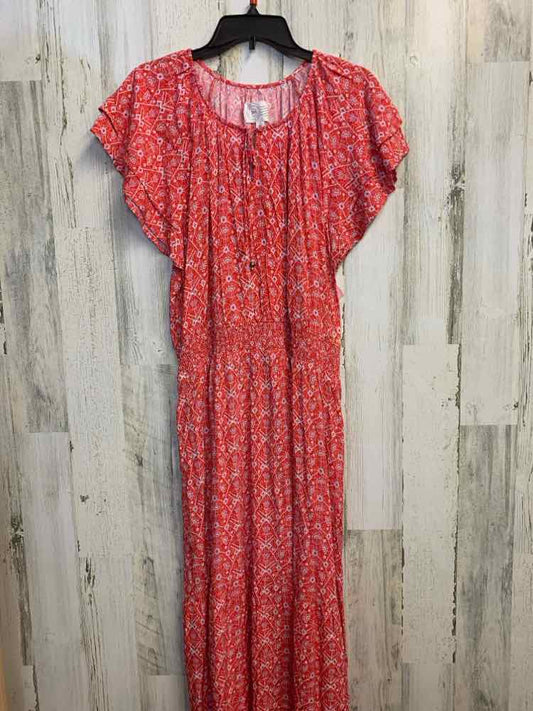 DESTINATION 365 Dresses and Skirts Size LP RED/WHT FLOWERS FLUTTER Dress