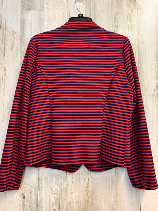 FOR CYNTHIA Tops Size L RED/NAVY Stripe BLAZER Jacket