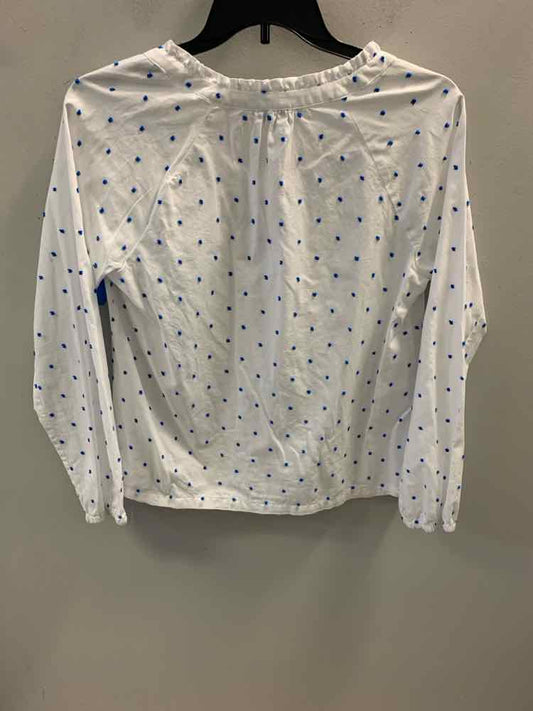 CROFT & BARROW Tops Size M BLU/WHT DOTS TOP