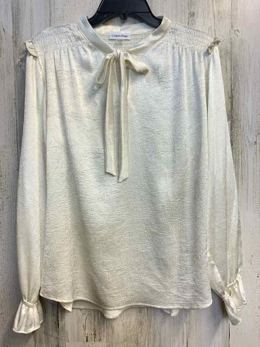 NWT CALVIN KLEIN Tops Size L Ivory LONG SLEEVES TOP