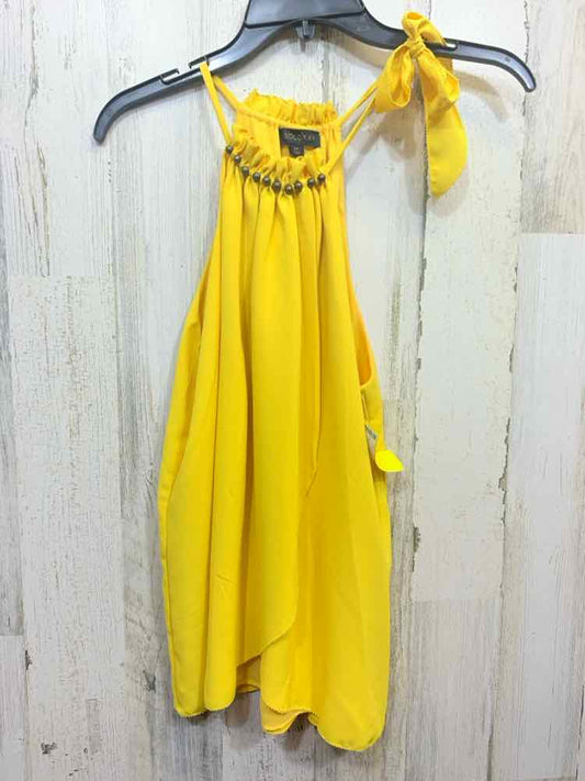 PRE-OWNED GOLDRAY Tops Size XS Yellow Solid HIGH NECK Blouse/YELLOW HIGH NECK TO