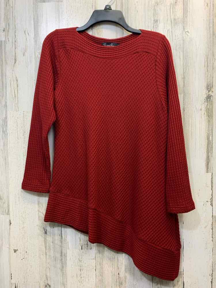 SYMPLI Tops Size 8 BRICK Sweater BOAT NECK LONG SIDE