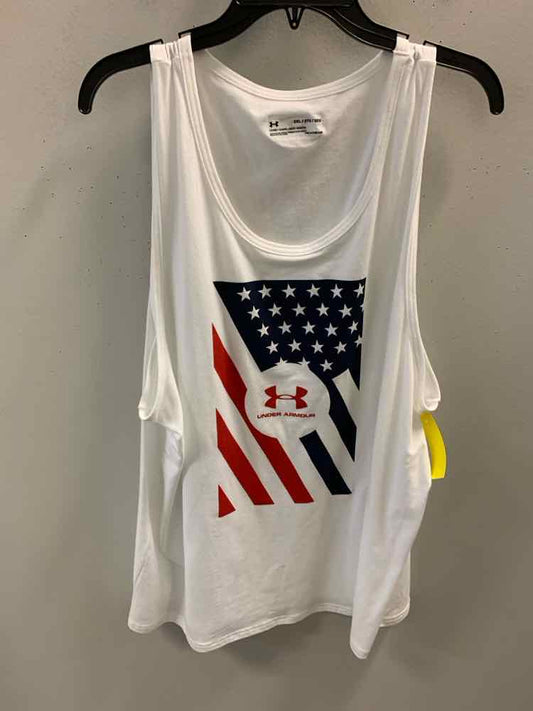 UNDER ARMOUR PLUS SIZES Size 2XL RED/WHT/BLU TANK TOP TOP