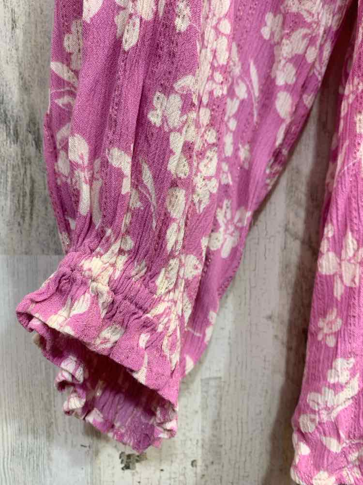 NWT STYLE & CO Tops Size 2X PNK/WHT Floral 3/4 SLEEVE Blouse