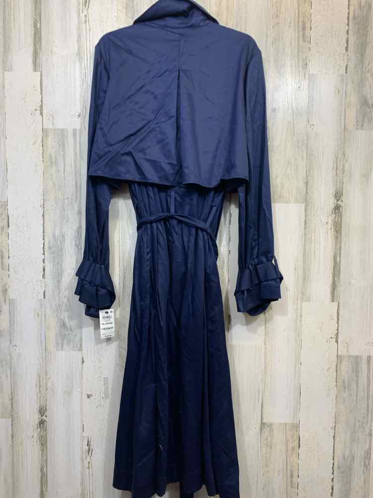 NWT ON 34TH Size XL JACKETS / COATS Navy LONG SLEEVES FLAP TRENCH COAT