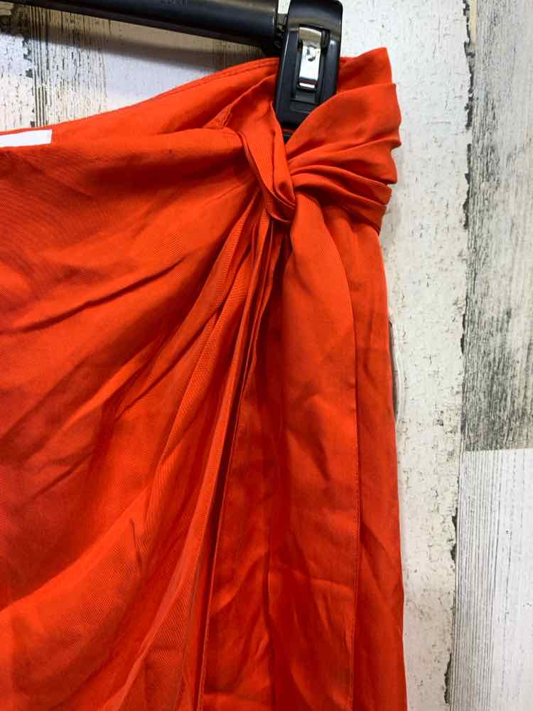 PRE-OWNED RR Dresses and Skirts CORAL Solid WRAP Midi/SIZE: 12 CORAL WRAP SKIRT/