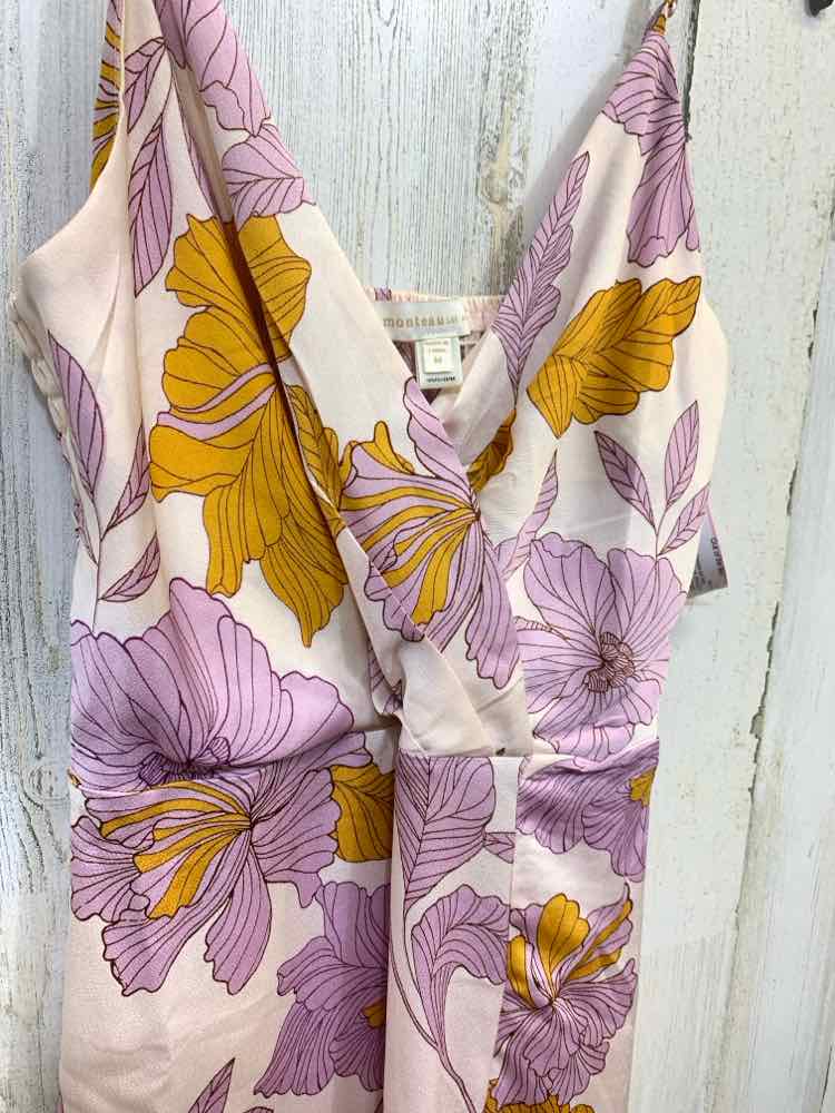 PRE-OWNED MONTEAU Dresses and Skirts Size M WHT/YLW/LVNDR Floral Dress