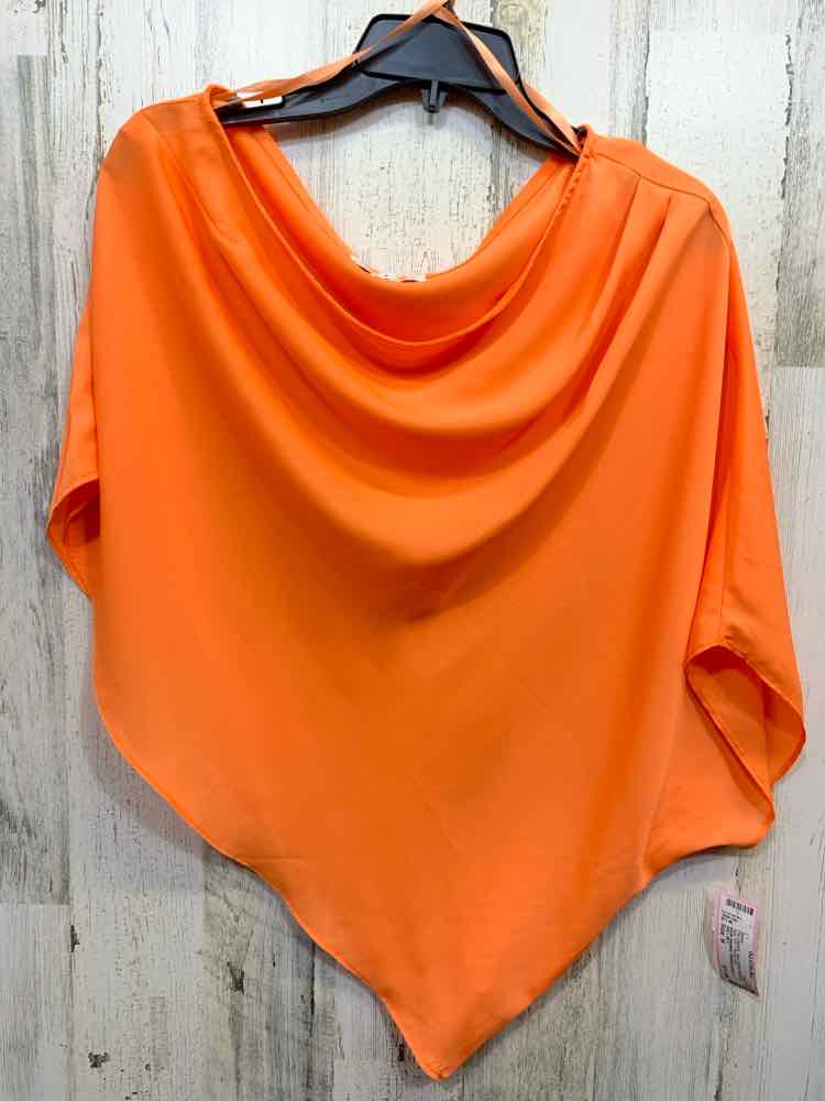 PRE-OWNED SHE + SKY Tops Size M NEON ORANGE Solid OFF 1 SHOULDER Blouse/NEON ORA