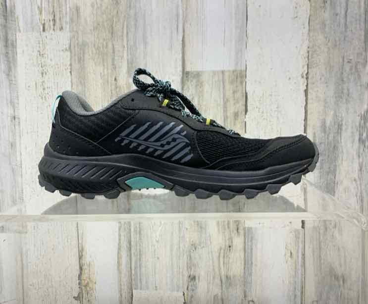 PRE-OWNED SAUCONY SHOES Shoe Size 8.5 BLACK/AQUA TENNIS Shoes/BLACK/AQUA TENNIS