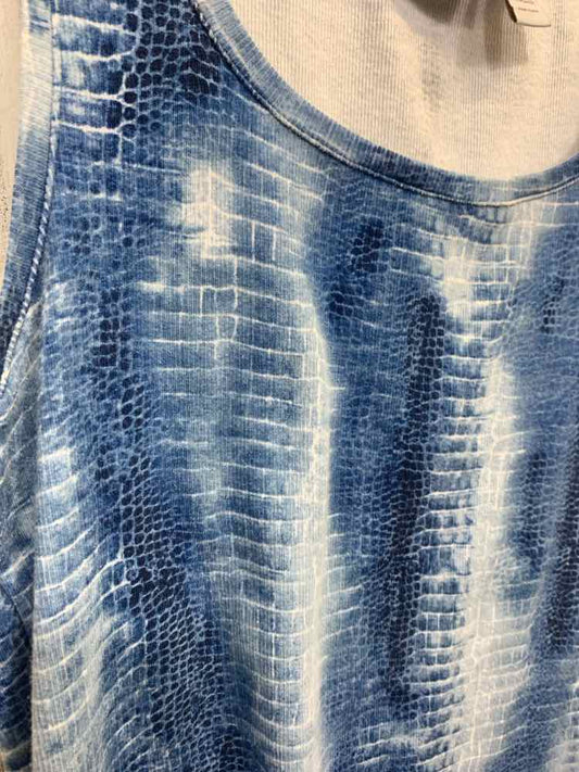 PRE-OWNED CHICO'S/SNAKE SKIN PRINT RIBBED KNIT SLEEVELESS TANK